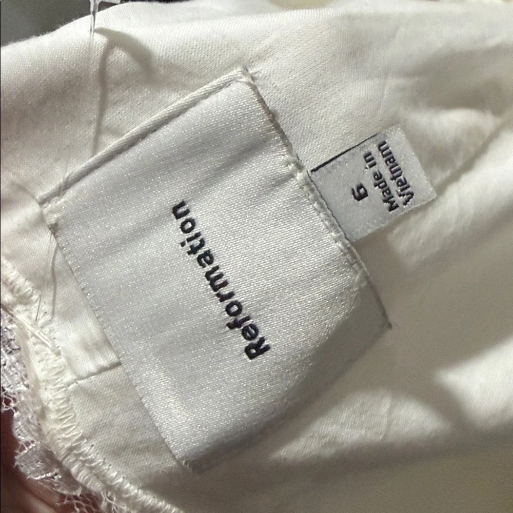 Reformation Alida Button Front Midi Dress White Size 6 - Picture 7 of 7